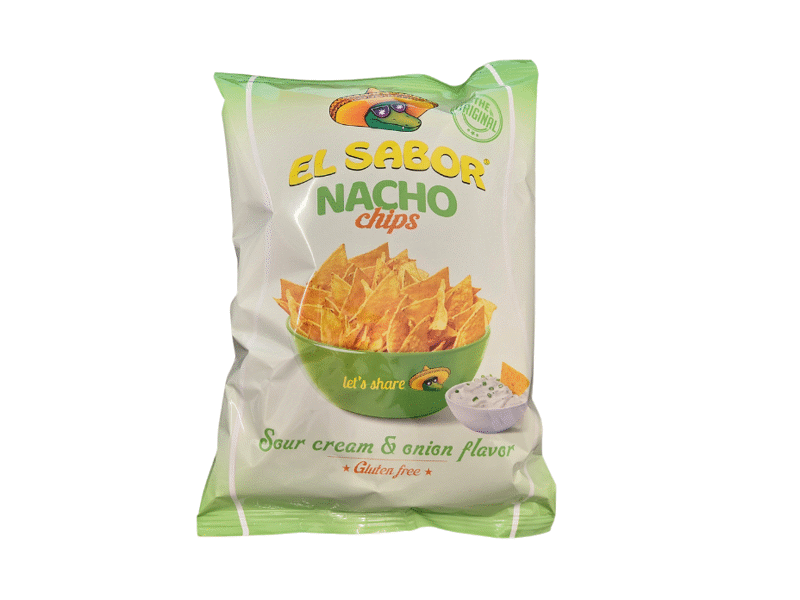 El Sabor Nacho Chips Sour Cream & Onion, 100g