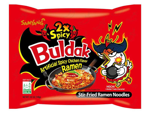 Buldak Samyang Fire Chicken 2X Spicy Ramen Pouch, 140g